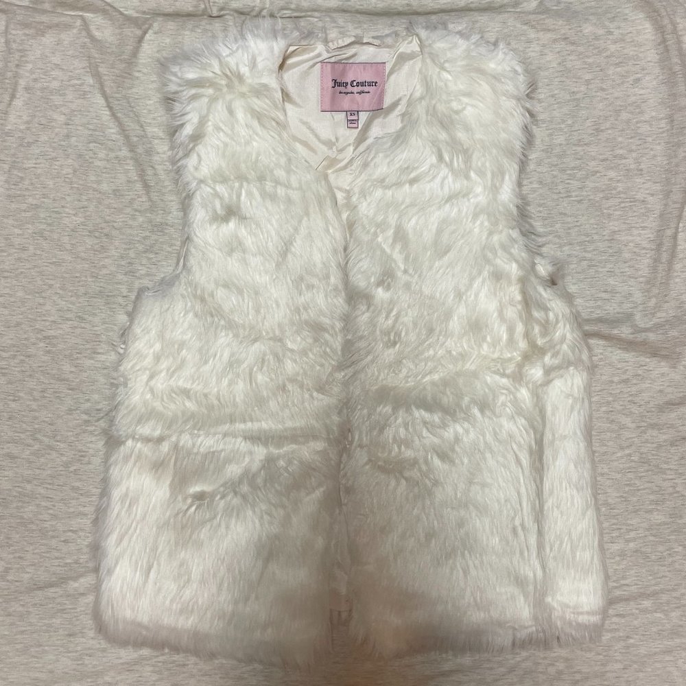 Juicy Couture Faux Fur Vest Jacket, XS